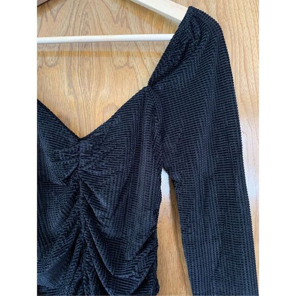 MinkPink Chaima‎ Ruched Mini Dress in Black Size S - Picture 6 of 12